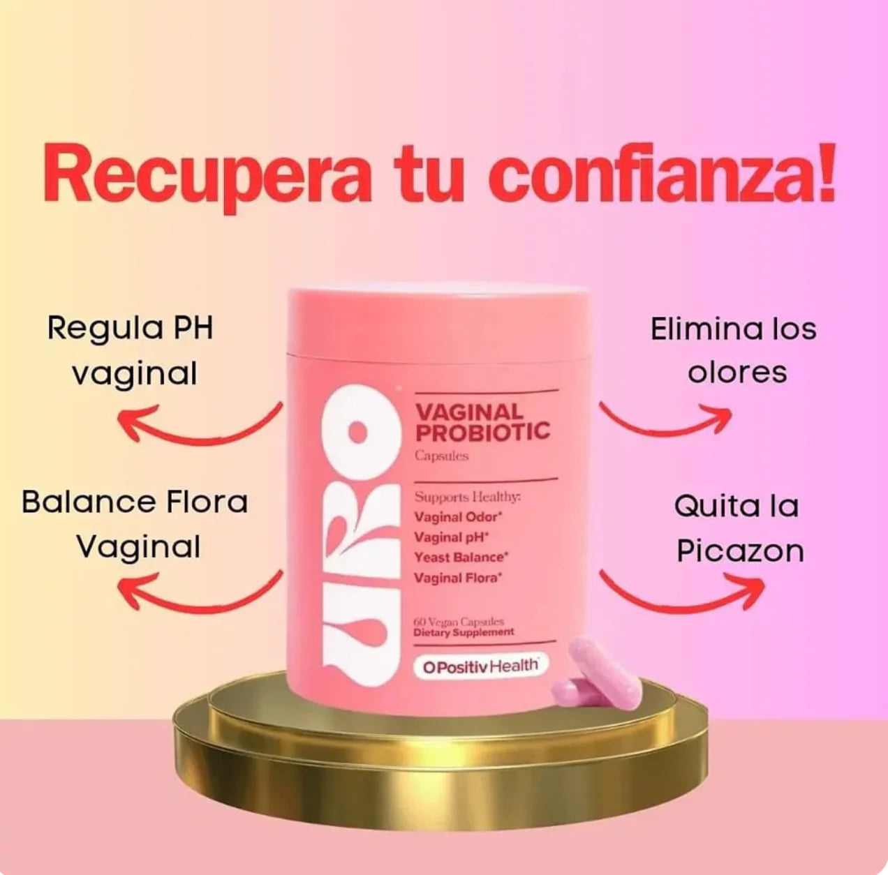 🌸 URO Vaginal Probiotic – 60 Cápsulas Veganas | Equilibrio y Frescura Íntima