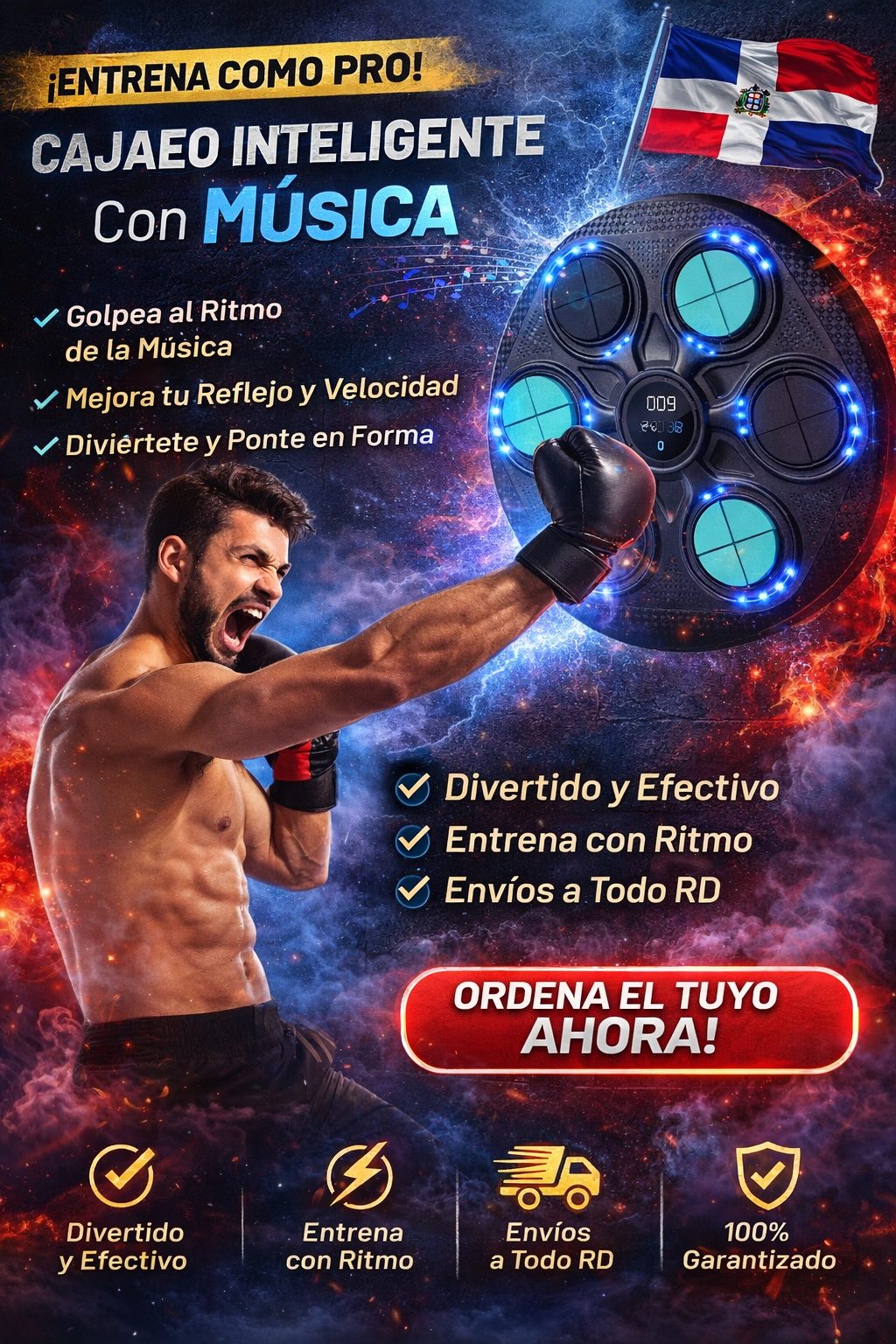 Máquina de Boxeo Inteligente con Música – Entrena, Diviértete y Mejora tus Reflejos