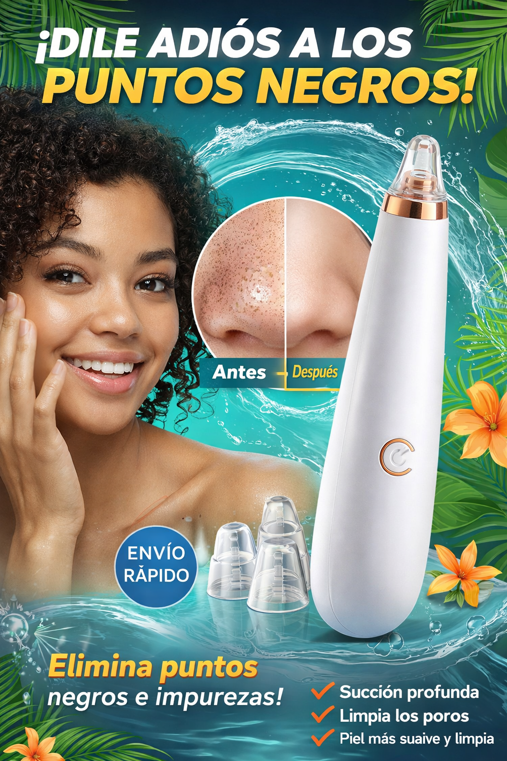 Limpiador Facial Removedor de Puntos Negros con Succión Profunda