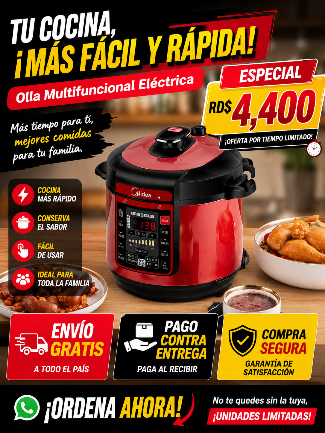 Olla Multifuncional Eléctrica Midea