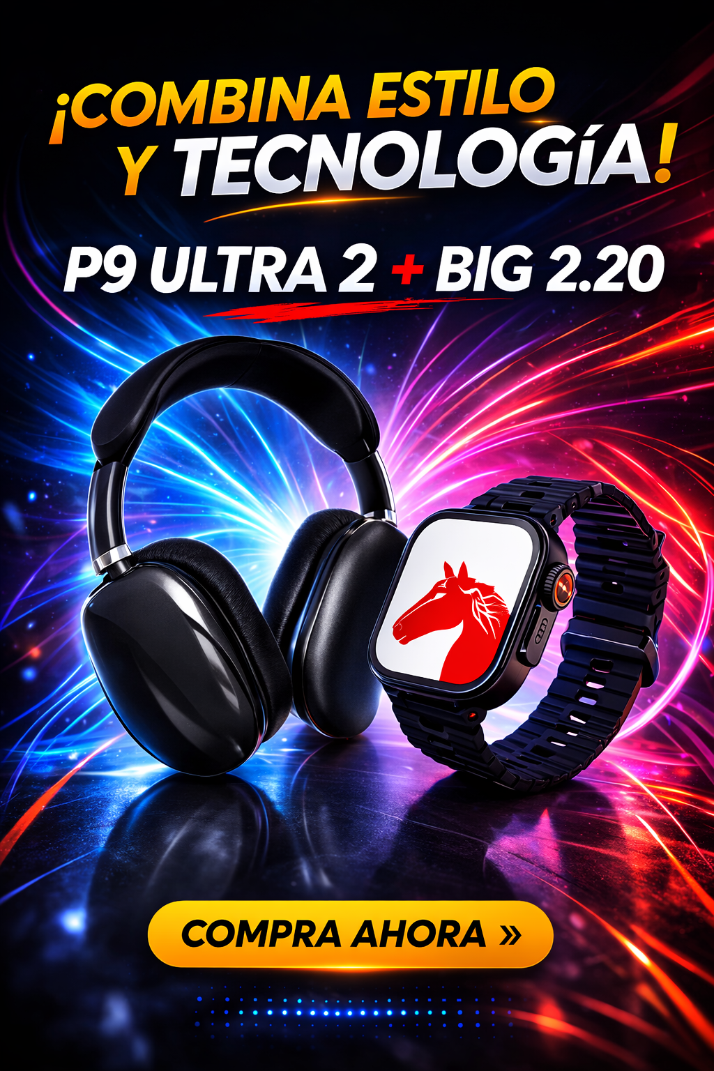 Combo Tecnológico P9 Ultra 2 + Smartwatch BIG 2.20