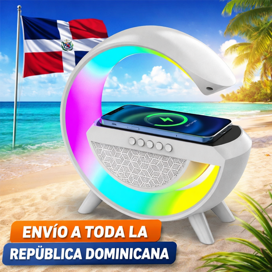 Lámpara Speaker LED con Cargador Inalámbrico 3 en 1