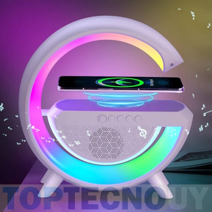 Lámpara Speaker LED con Cargador Inalámbrico 3 en 1