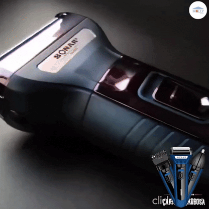 Kit de Afeitado 3 en 1 Profesional DALING – Recortadora para Barba, Bigote y Patillas