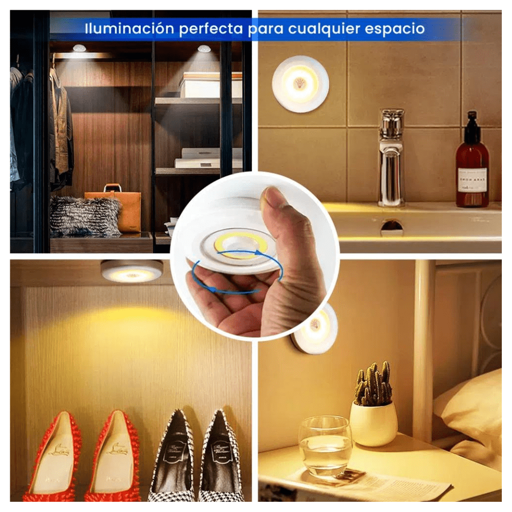 Lámparas LED Inalámbricas con Control Remoto – Pack de 3 Luces para tu Hogar