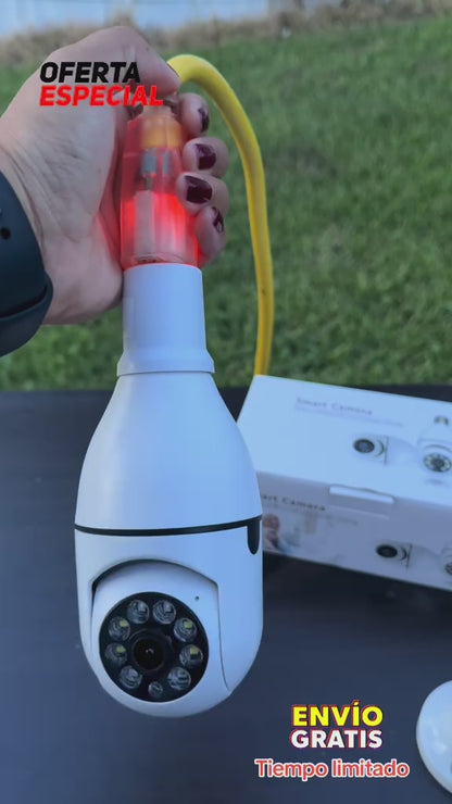 Cámara Bombillo WiFi 360° – Seguridad Inteligente para tu Hogar